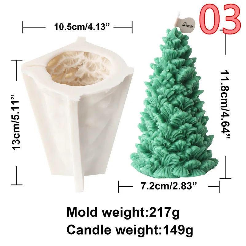 Enchanted Forest Christmas Tree Candle Moulds