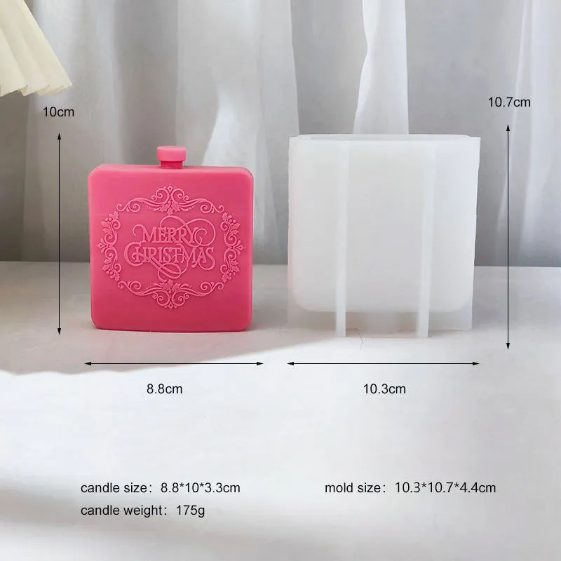 Festive Christmas Perfume Bottle Candle Mould