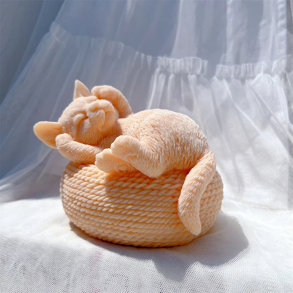 Cute Cat Statue Silicone Candle Mould