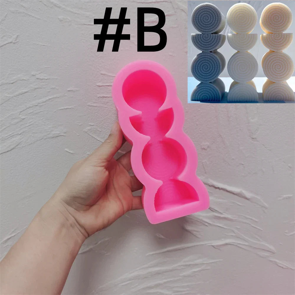 Fluted Swirl Twist Fancy Boho Rainbow Arch Candle Silicone Mould