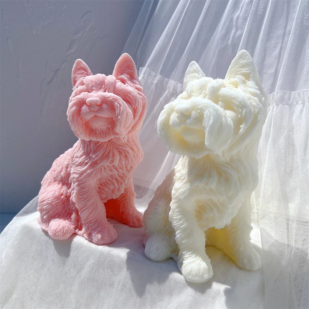 Yorkshire Terrier Dog Statue Candle Silicone Mould