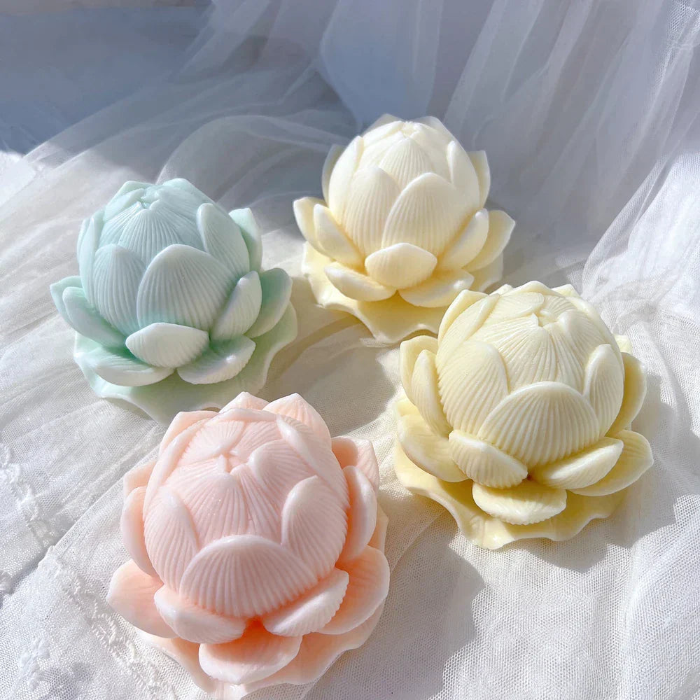 Lotus Bloom Flower Candle Moulds