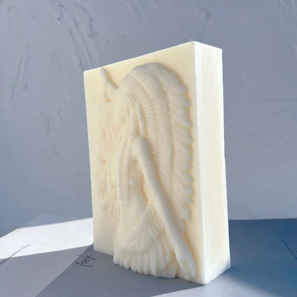Ameican Indian Hunter Woman Candle Mould