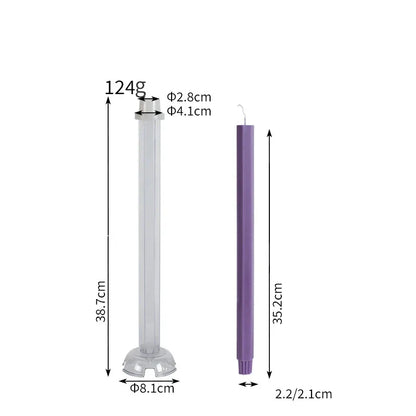 Hexagon Stripe Pole Acrylic Taper Candle Mould