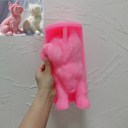 Yorkshire Terrier Dog Statue Candle Silicone Mould