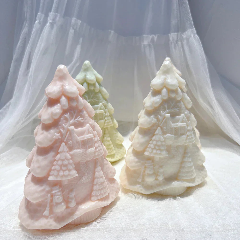 15CM Details Christmas Tree Silicone Candle Mould
