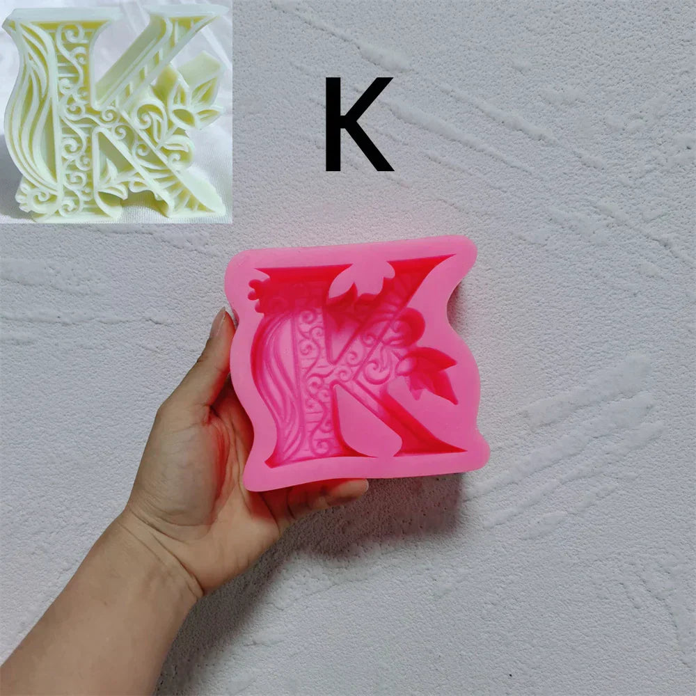 Floral Alphabet Candle Moulds