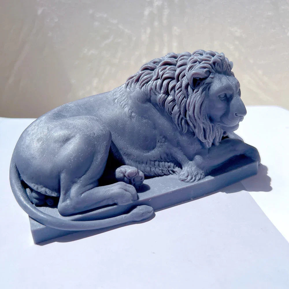 3D Charm Lions Statue Silicone Candle Mould