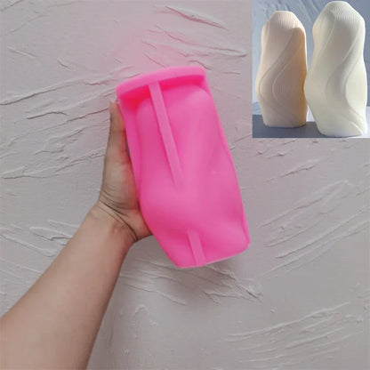 Unique Wave Twirl Ribbed Candle Mould