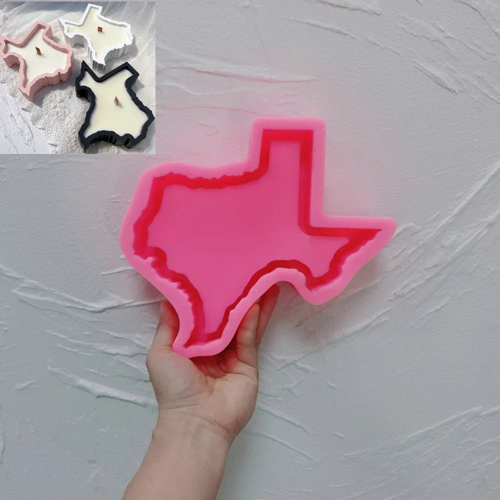 Texas Map Candle Vessel Silicone Mould