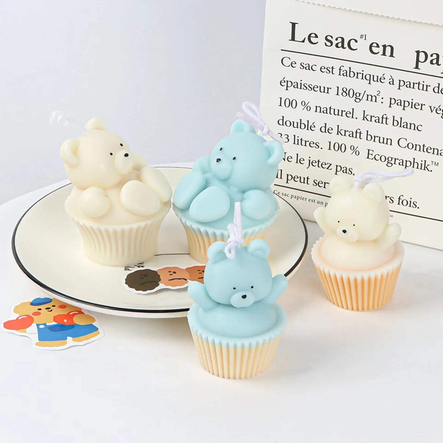 Cupcake Bear Silicone Candle Mould