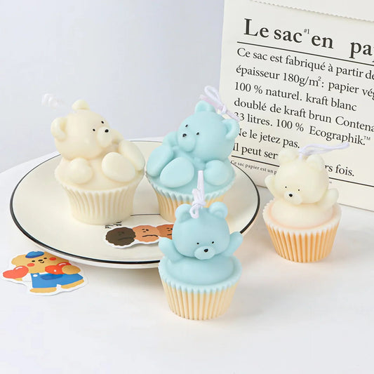 Cupcake Bear Silicone Candle Mould