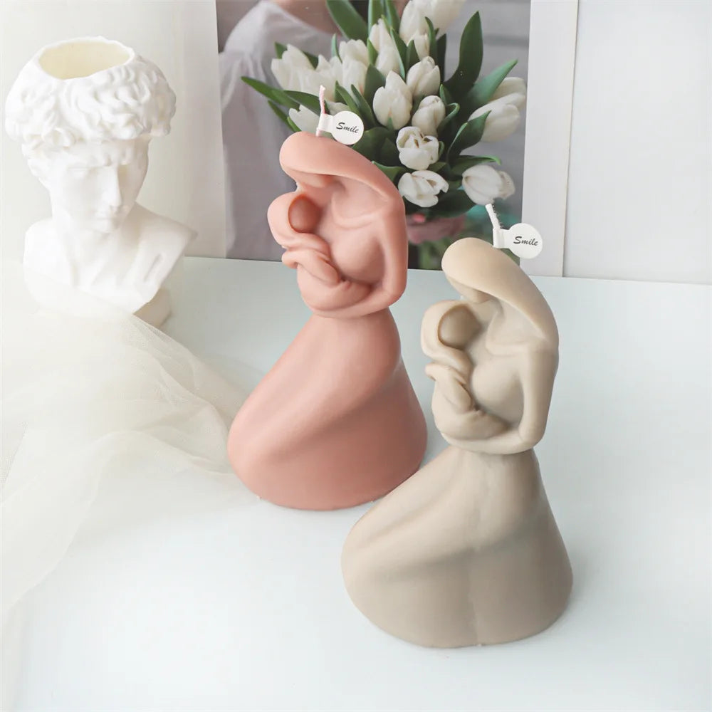 Mother with Baby Candle Silicone Mould