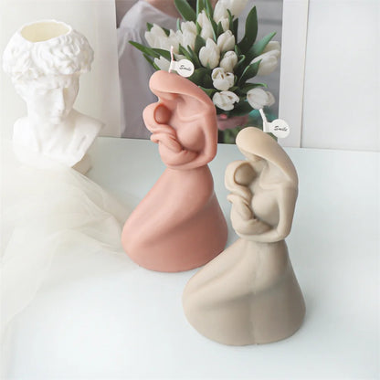 Mother with Baby Candle Silicone Mould
