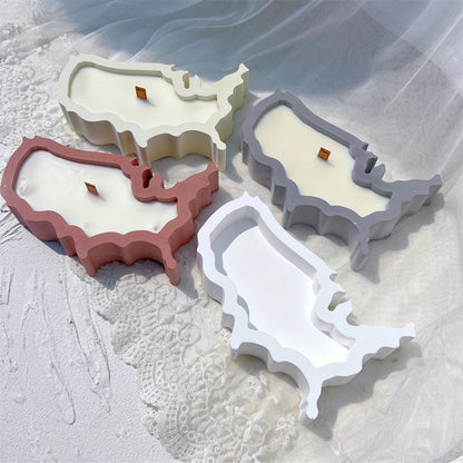 Map Candle Holder Silicone Mould