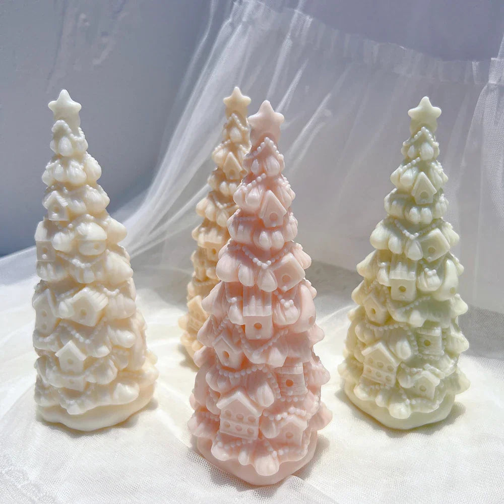 Birdhouse Christmas Tree Silicone Candle Mould