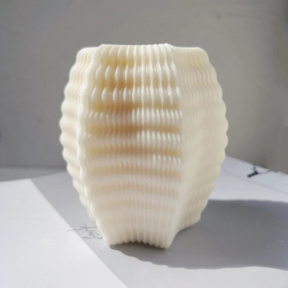 Geometric Hexagon Ribbed Candle Mould