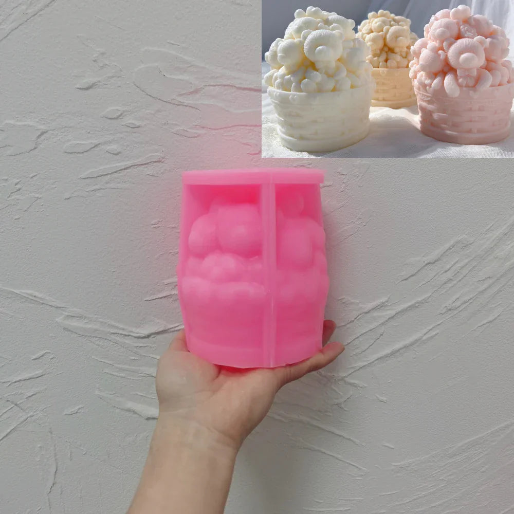 Cute Bear Basket Candle Mould