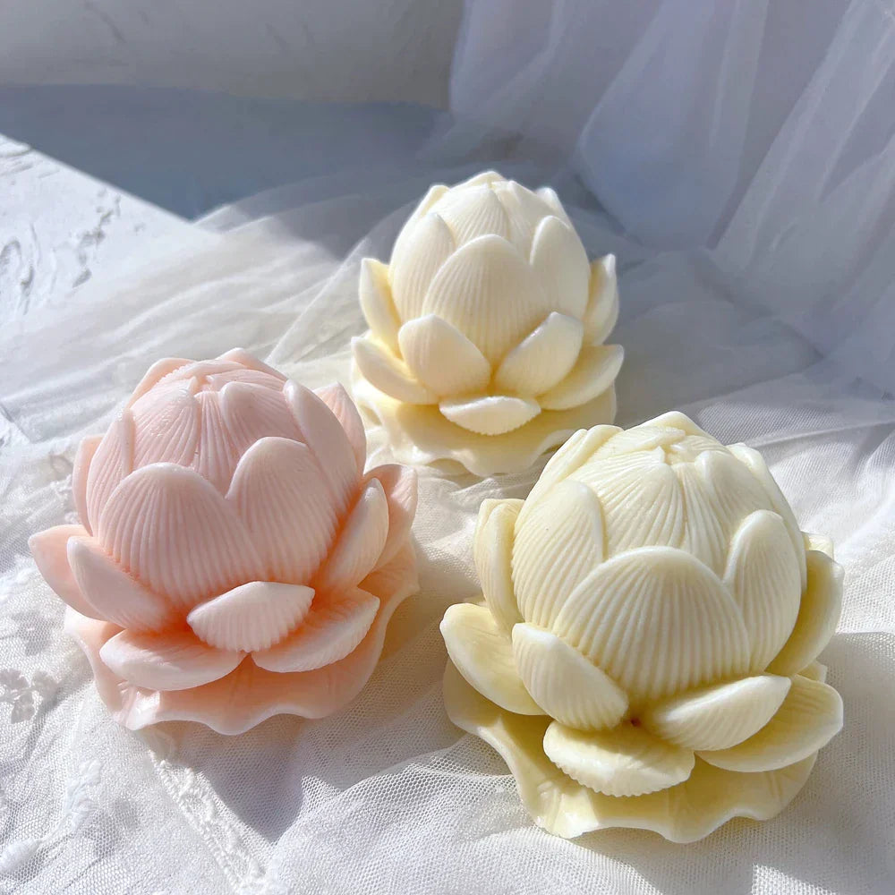 Lotus Bloom Flower Candle Moulds