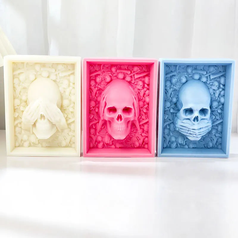 Trinity Skull Wisdom Candle Mould