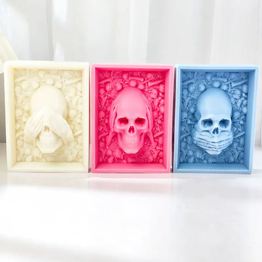 Trinity Skull Wisdom Candle Mould