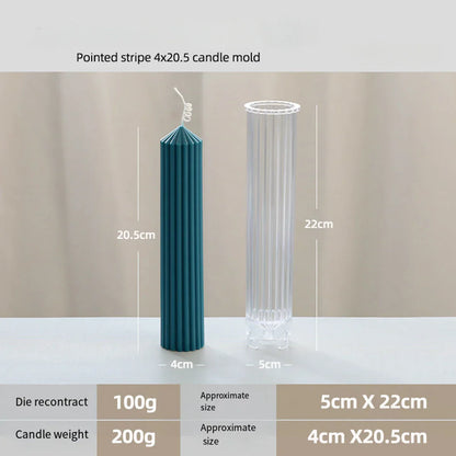 Classic Striped Pillar Candle Mould