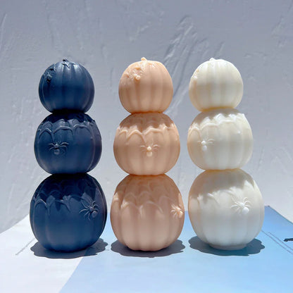 Halloween Spider Pumpkin Stack Candle Mould