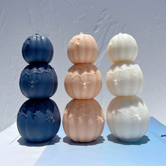 Halloween Spider Pumpkin Stack Candle Mould
