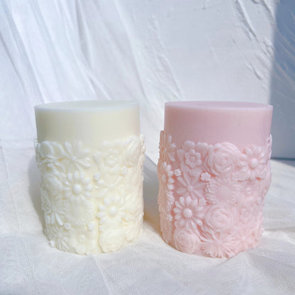Flower Pillar Candle Mould for Floral Home Decor