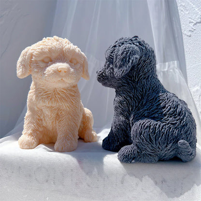 Cute Labradoodle Dog Silicone Candle Mould