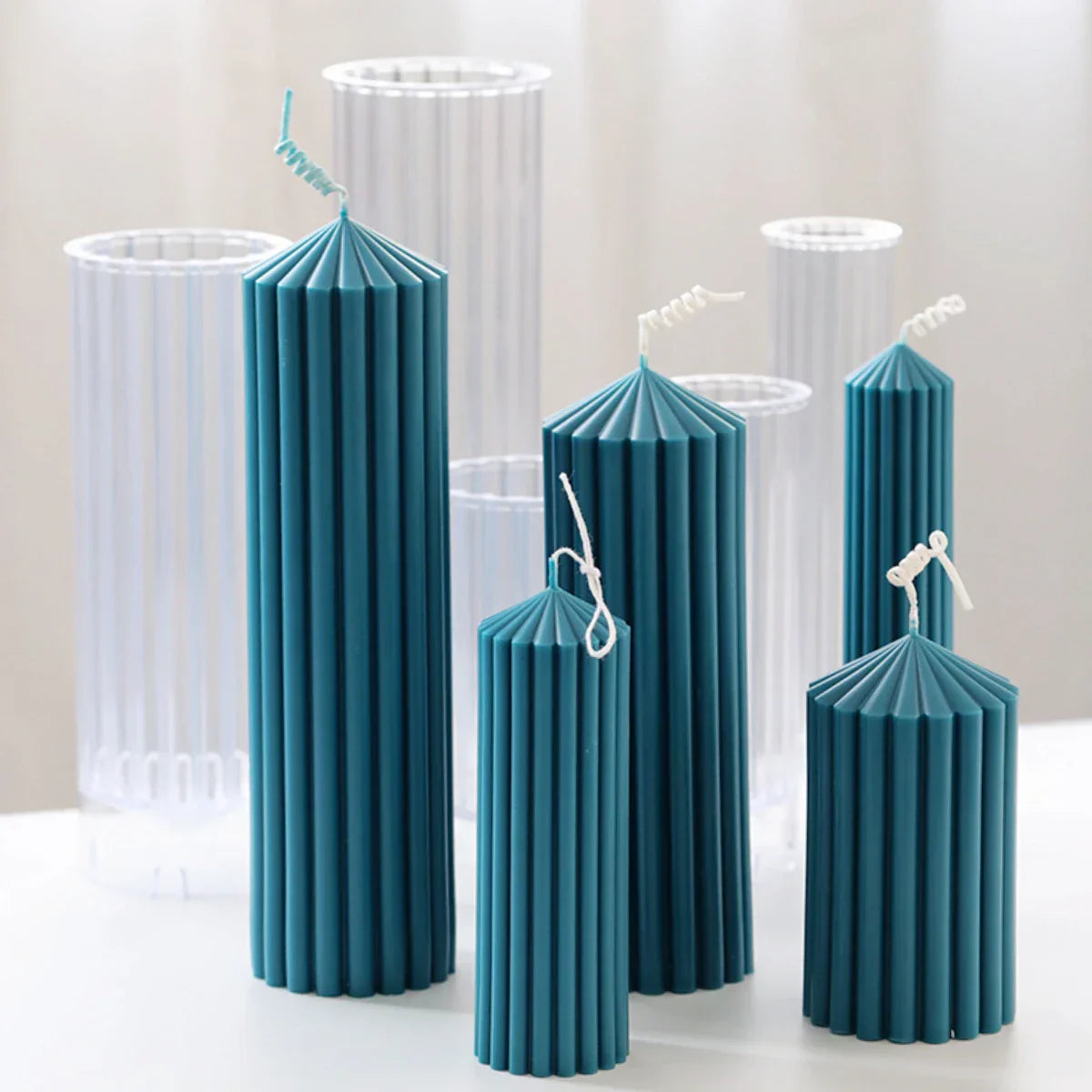 Classic Striped Pillar Candle Mould
