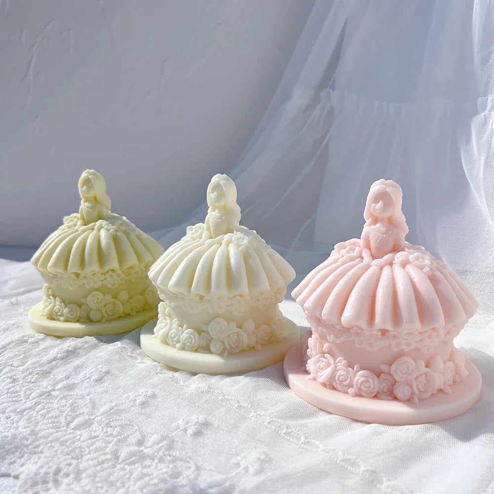 Princess Wedding Dress Cake Shape Candle Mould