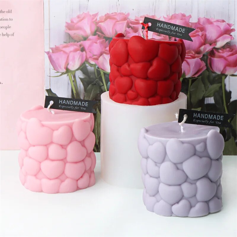 Romantic Heart Column Candle Mould