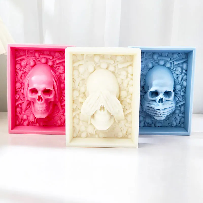 Trinity Skull Wisdom Candle Mould