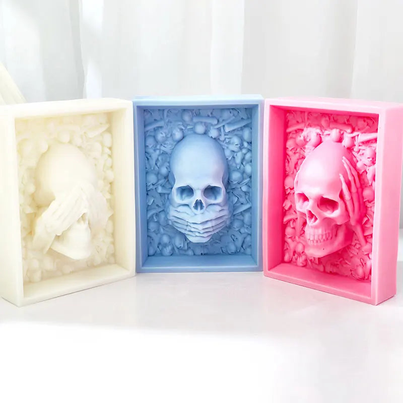 Trinity Skull Wisdom Candle Mould
