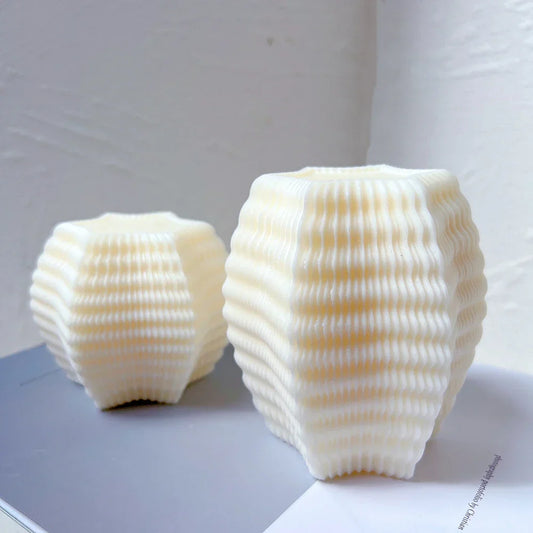 Geometric Hexagon Ribbed Candle Mould