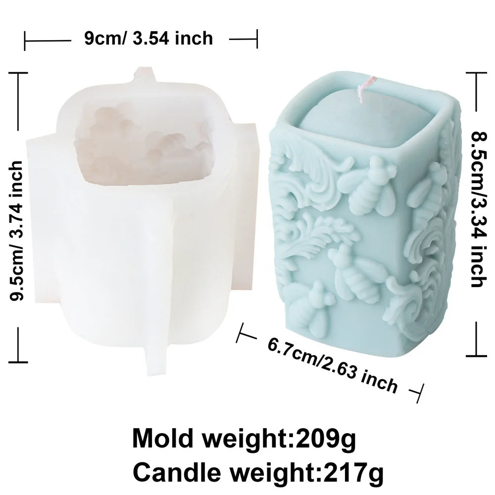 Honey Bee Blossom Pillar Candle Mould