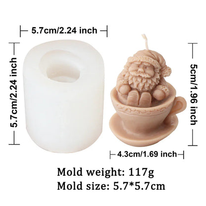 Christmas Mini Santa Cups Silicone Candle Mould - 8 Style