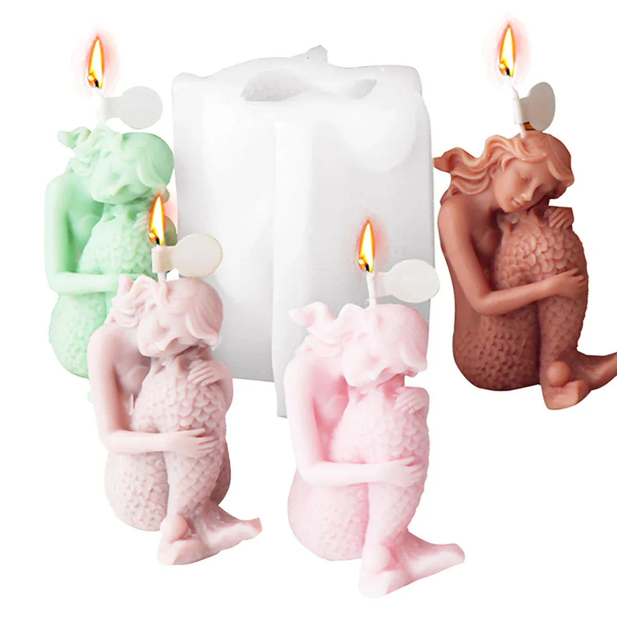 Delicate Mermaid Shape Silicone Candle Mould