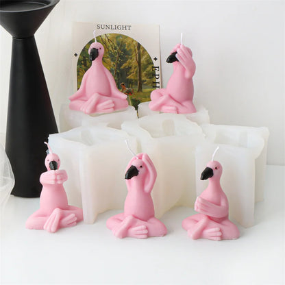 3D Flamingo Silicone Candle Mould for Cute Bird Crafts