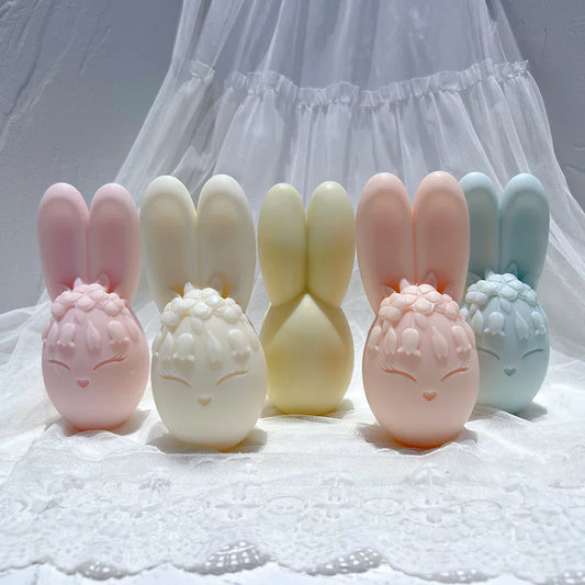 Easter Egg with Rabbit ears Silicone Candle Mould