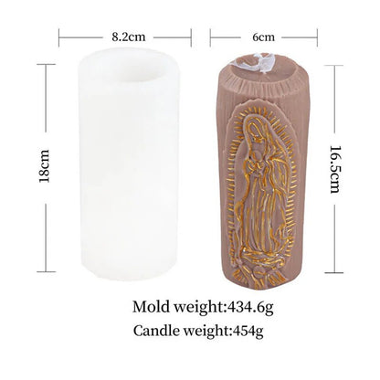 Cylindrical Jesus Family Candle Mould