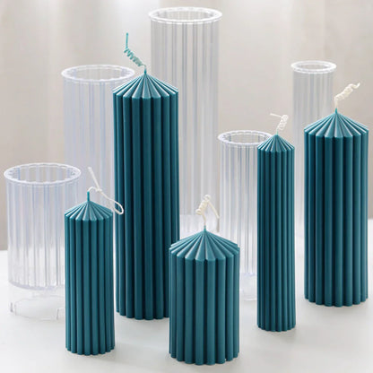 Classic Striped Pillar Candle Mould