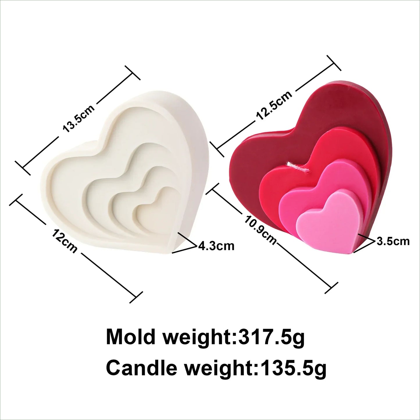 Stack Love Candle Mould Silicone