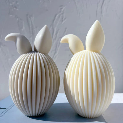 Ribbed Egg Rabbit Ear Candle Mould