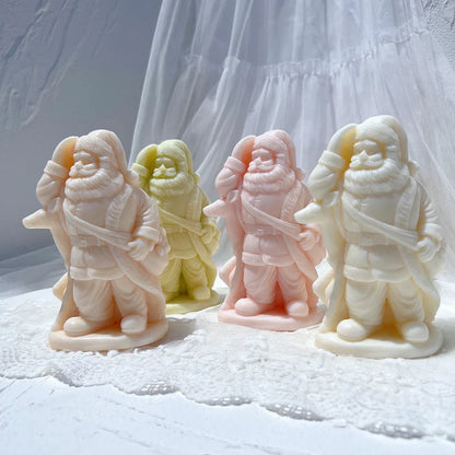 Deer Santa Claus Candle Mould - Christmas Art Sculpture