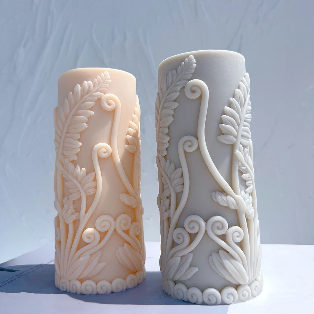 Fern Pillar Candle Mould