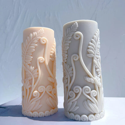 Fern Pillar Candle Mould