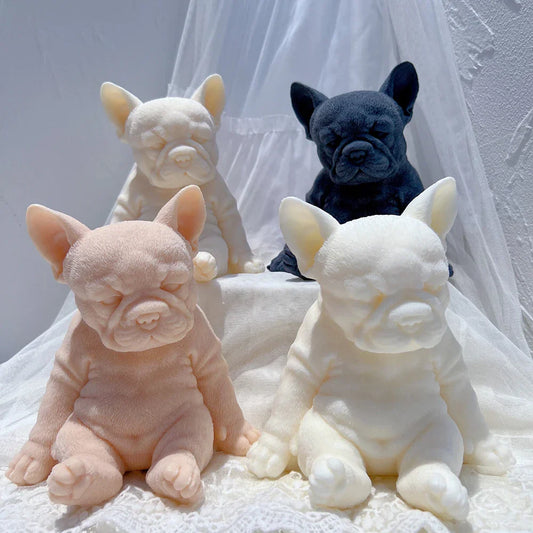 Sitting Sleeping French Bulldog Puppy Candle Mould