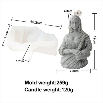 Smiling Mona Lisa Candle Mould